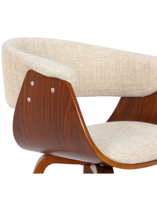 Bruce szövetből álló 2 székből álló készlet, dió/krém