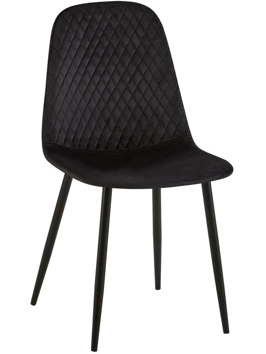 4 db Giverny bársony szék készlet, fekete