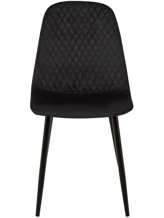 4 db Giverny bársony szék készlet, fekete