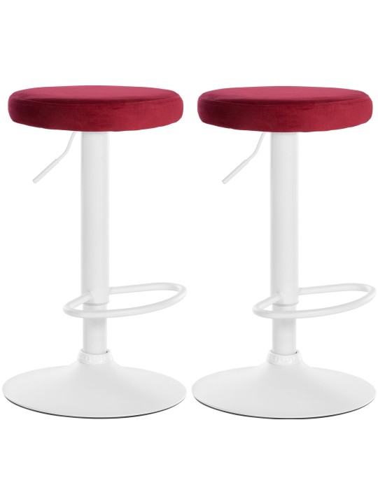 2 db bárszék szett Ponte velvet, piros
