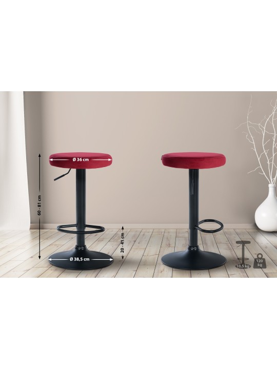 2 db bárszék szett Ponte velvet, piros