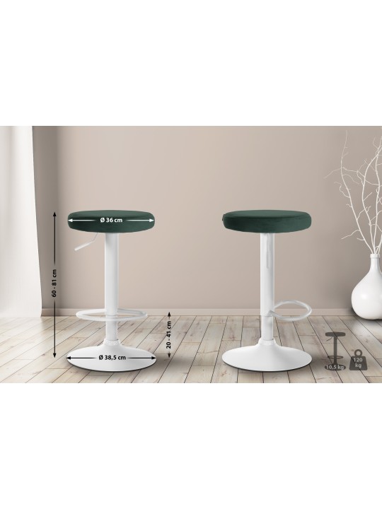 2 db bárszék szett Ponte velvet, zöld