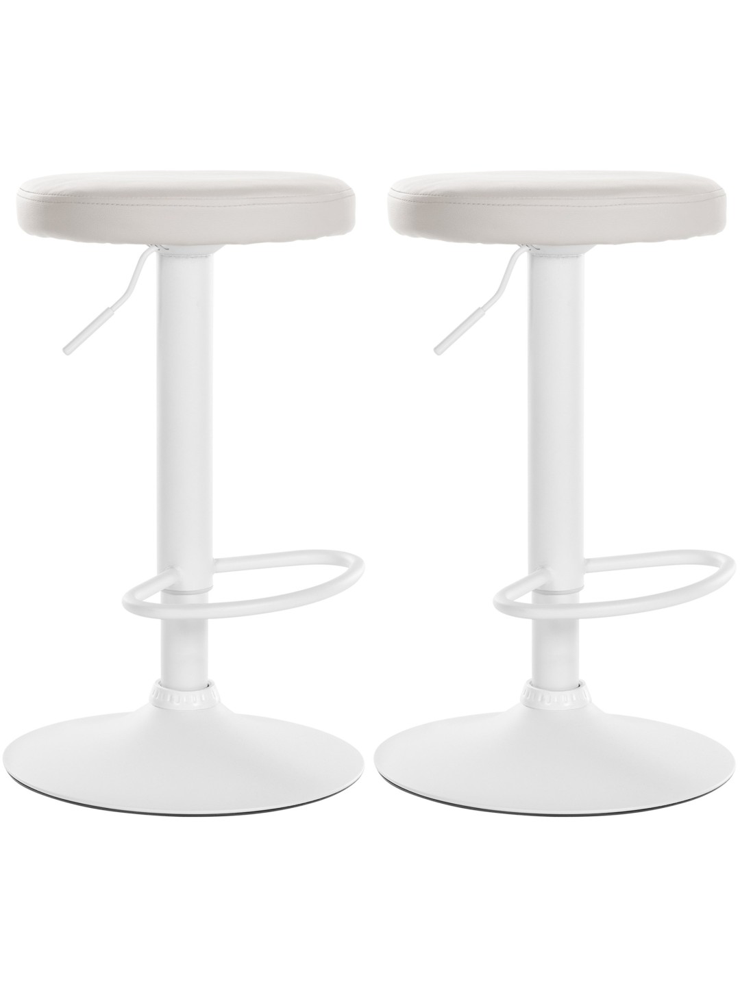 2 db bárszék Ponte műbőr készlet, fehér