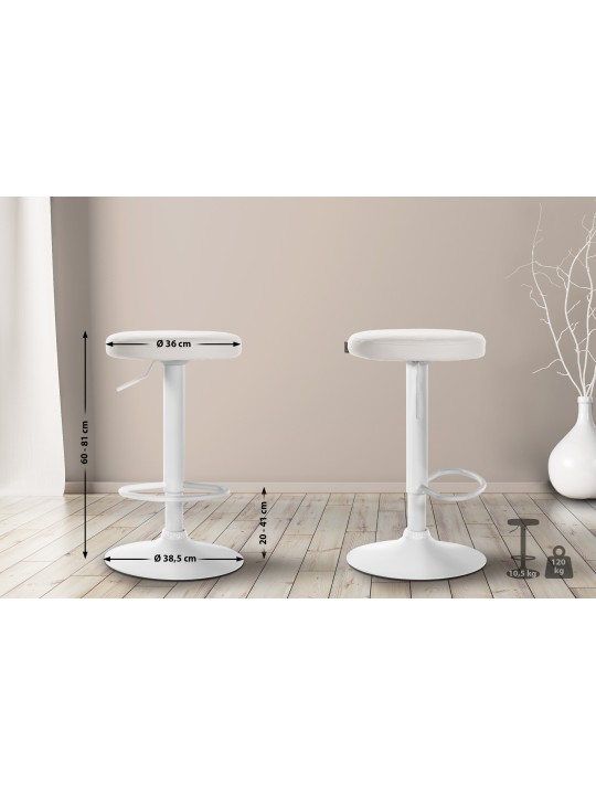 2 db bárszék Ponte műbőr készlet, fehér