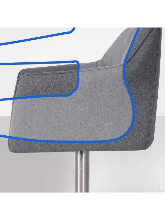 Bárszék Damaso E filc, szürke