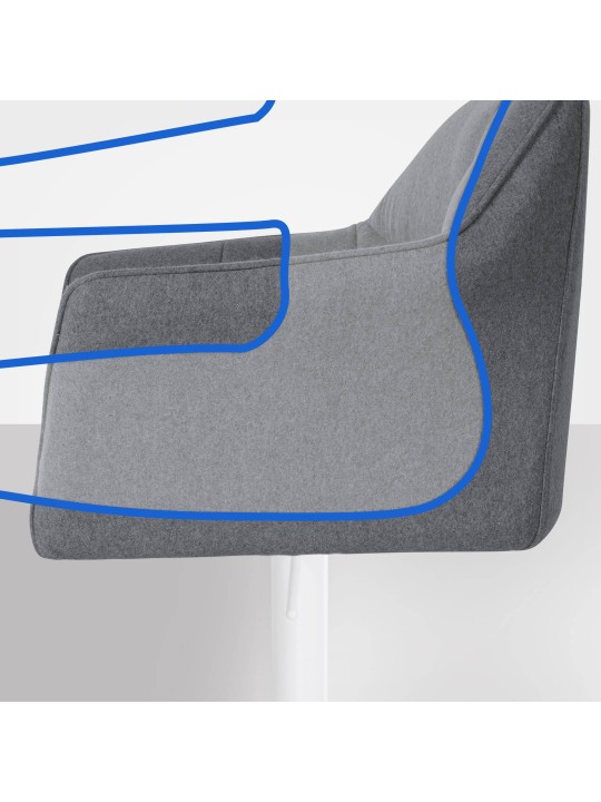 Bárszék Damaso W filc, szürke