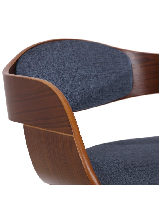 2 székből álló Kingston szövet készlet, dió/kék