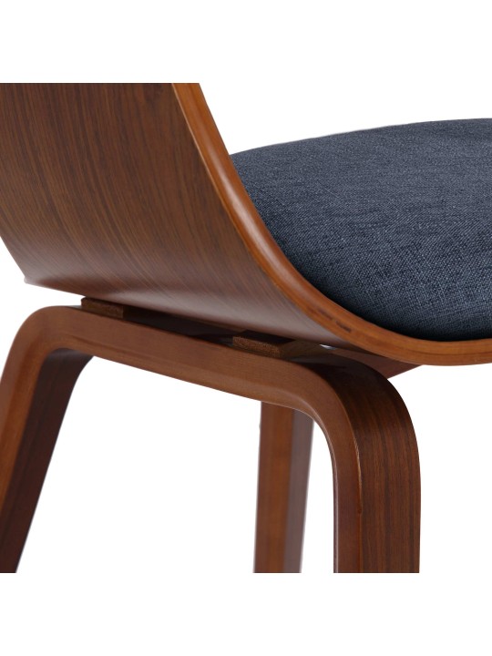 2 székből álló Kingston szövet készlet, dió/kék