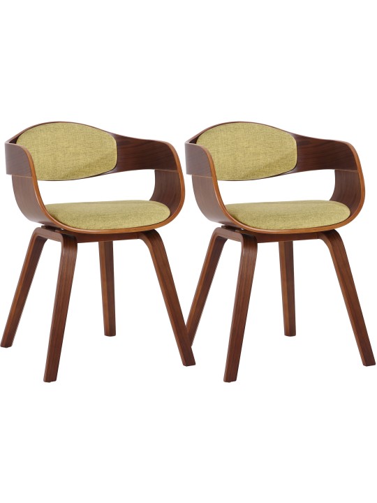 2 székből álló Kingston szövet készlet, dió/világoszöld