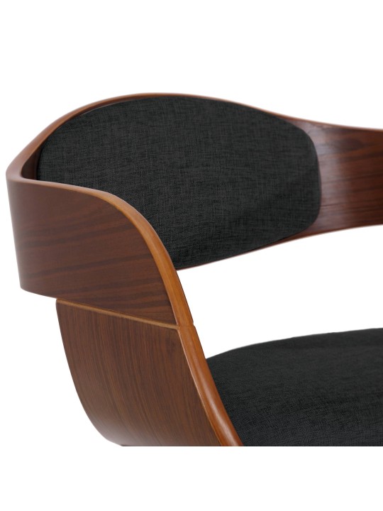 2 székből álló Kingston szövet készlet, dió/fekete