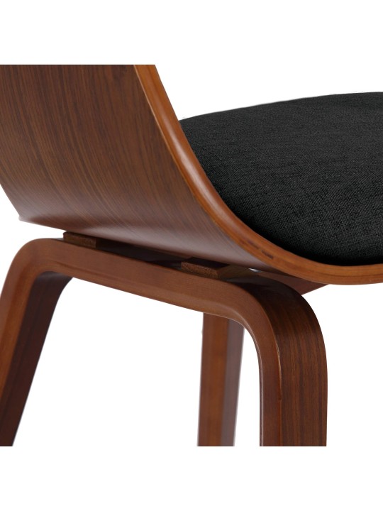 2 székből álló Kingston szövet készlet, dió/fekete