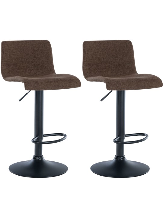 2 db bárszék készlet Branford szövet, barna