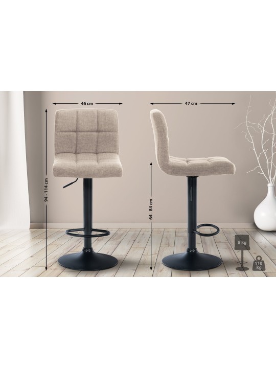 2 db bárszék szett Calma szövet, krém