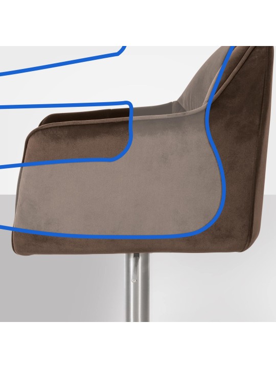 Bárszék Damaso E bársony, barna