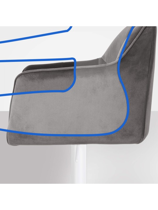 Bárszék Damaso W bársony, szürke