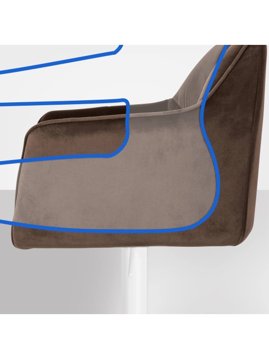 Bárszék Damaso W bársony, barna