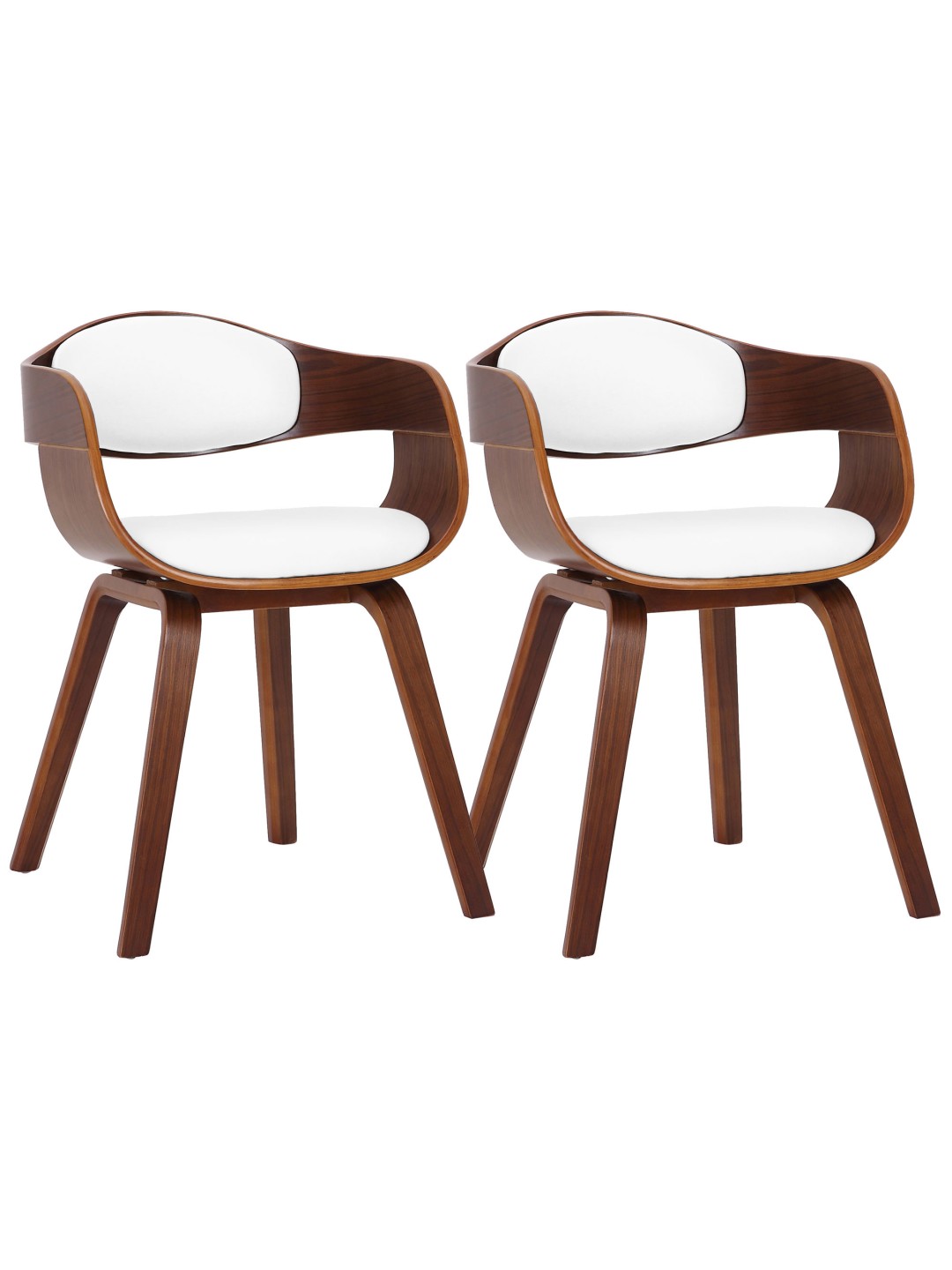 2 db Kingston műbőr szék készlet, dió/fehér