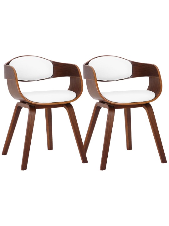 2 db Kingston műbőr szék készlet, dió/fehér