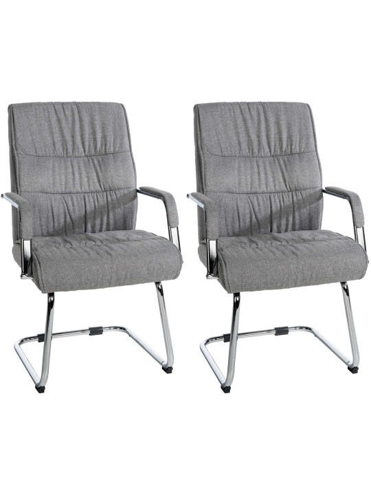 2 db Sievert szövetből álló látogatószék készlet, világosszürke