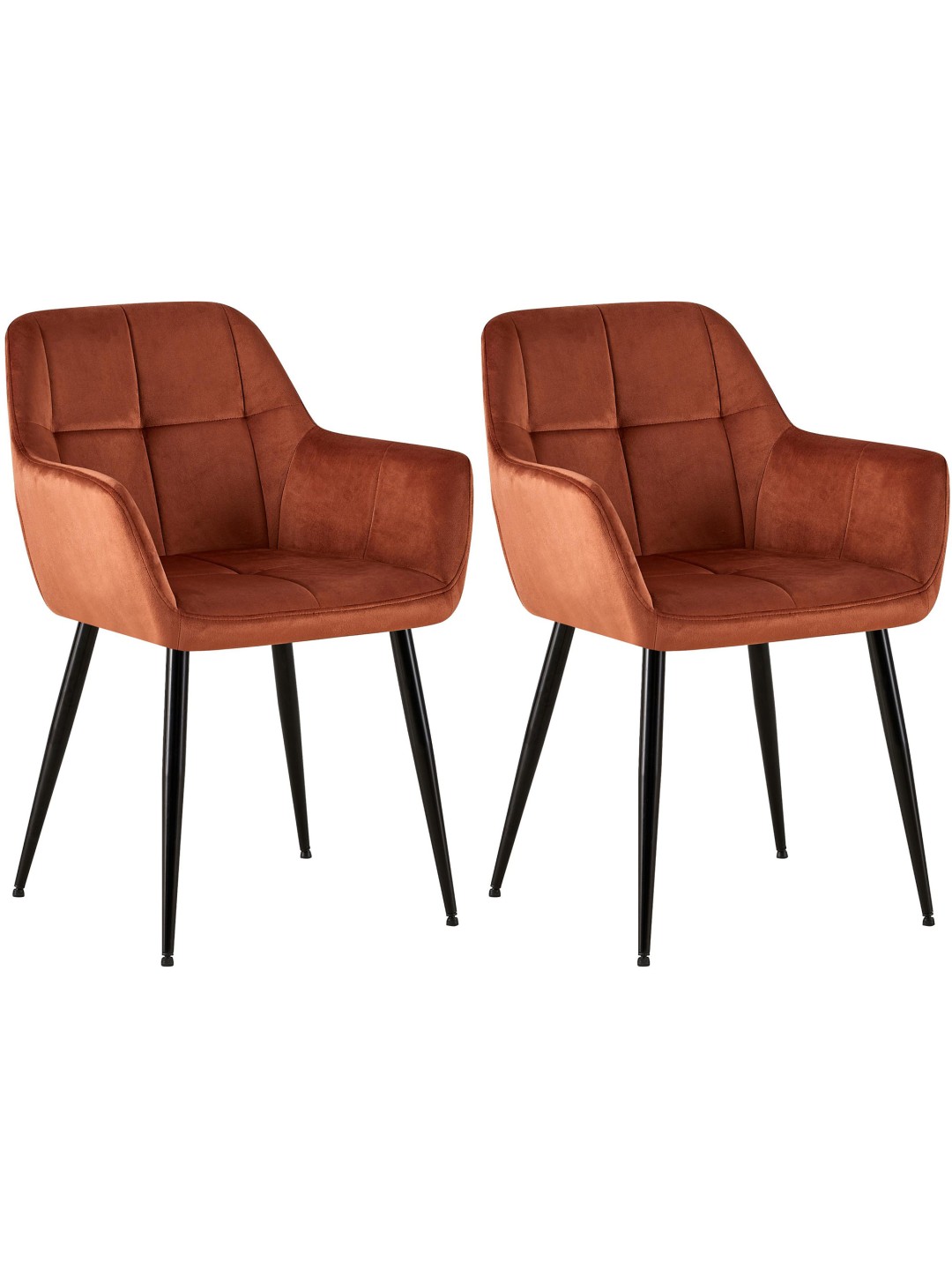 2 db Emia bársony étkezőszék készlet, barna