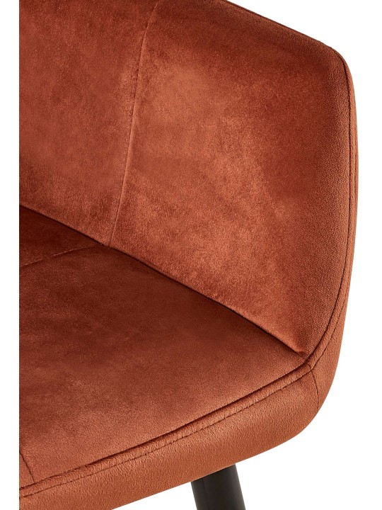 2 db Emia bársony étkezőszék készlet, barna