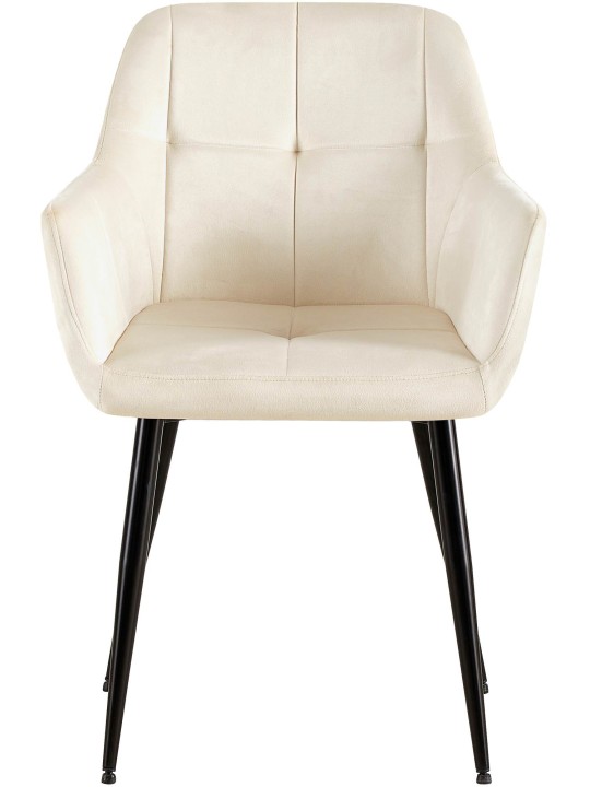 2 db Emia bársony étkezőszék készlet, krém