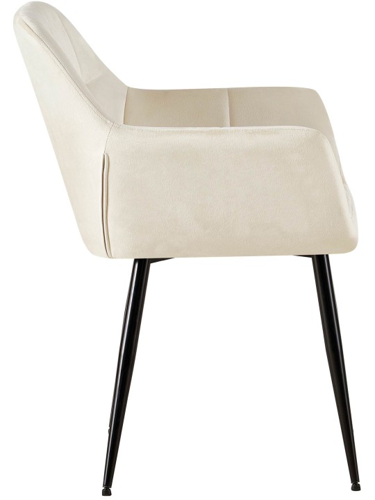 2 db Emia bársony étkezőszék készlet, krém