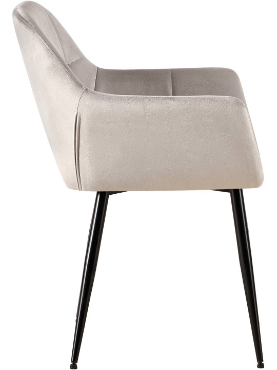 2 db Emia bársony étkezőszék készlet, világosszürke