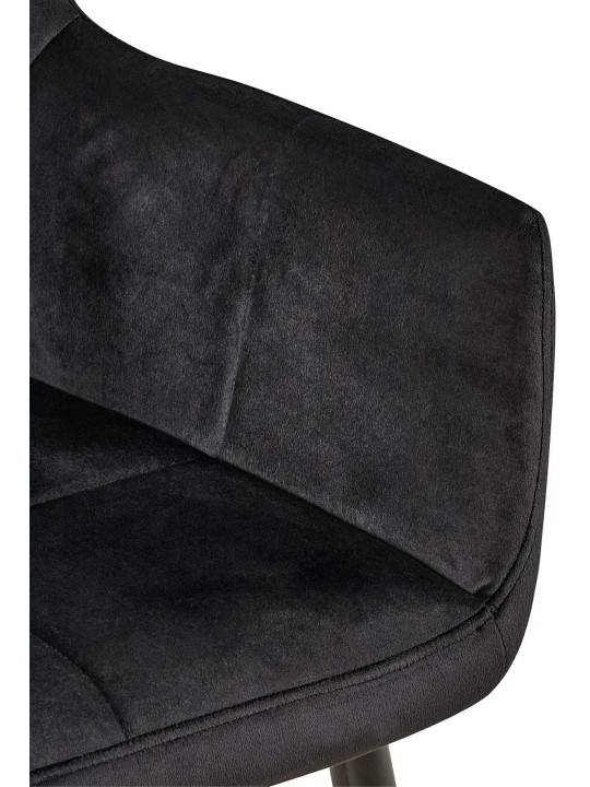 2 db Emia bársony étkezőszék készlet, fekete