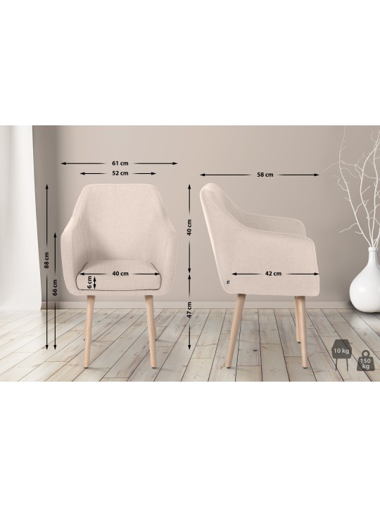 Látogatószék Utrecht szövet természetes, bézs