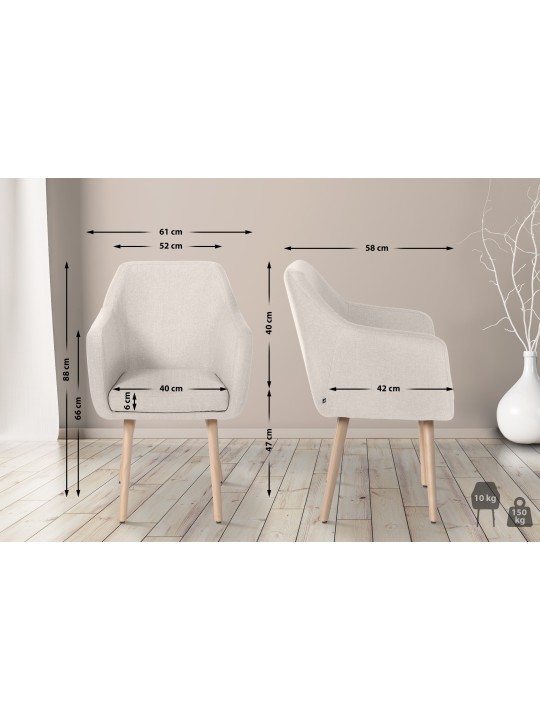 Látogatószék Utrecht szövet természetes, krém