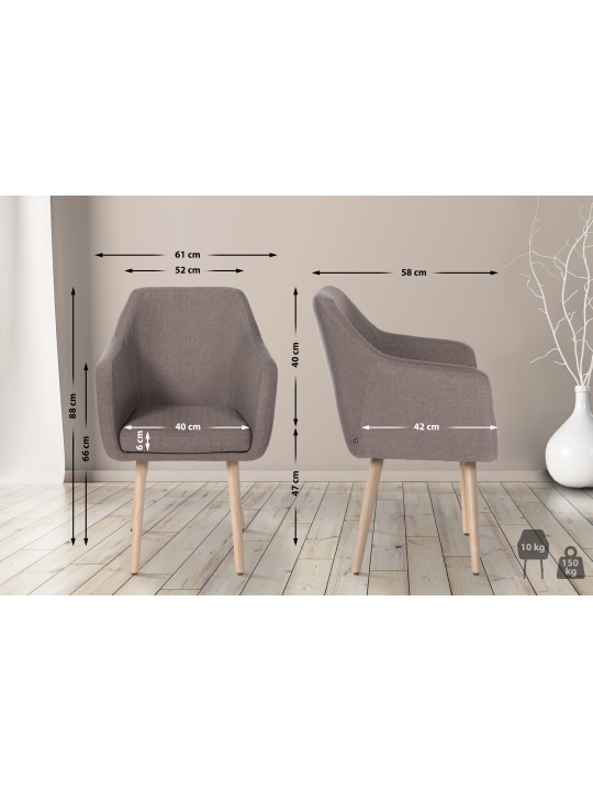 Látogatószék Utrecht szövet természetes, taupe