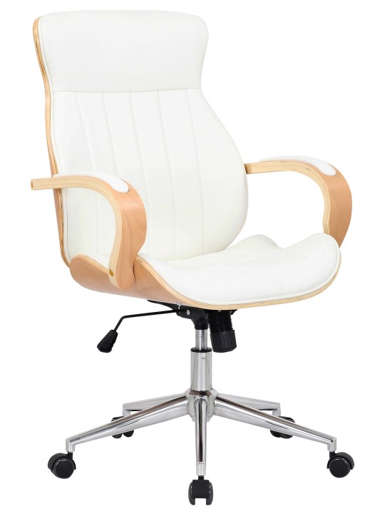 Melilla műbőr irodai szék, natúr/fehér