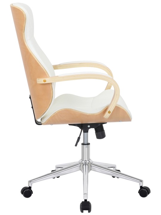 Melilla műbőr irodai szék, natúr/fehér