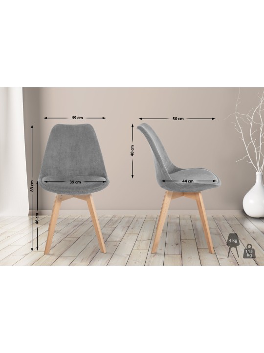 Linares Cord szék, szürke Linares Cord szék, szürke