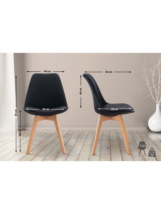 Szék Linares szövet, fekete