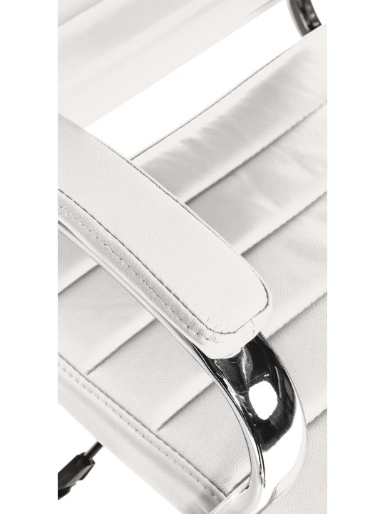 Mollis valódi bőr irodai szék, fehér