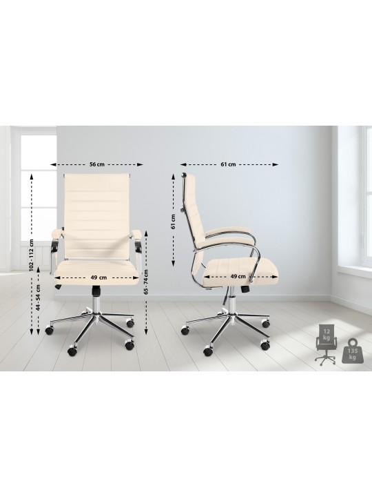 Mollis valódi bőr irodai szék, krém