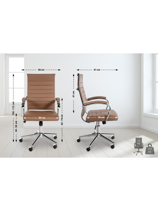 Mollis valódi bőr irodai szék, világosbarna