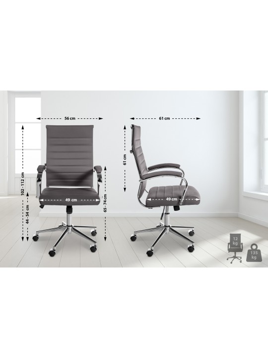 Mollis valódi bőr irodai szék, szürke