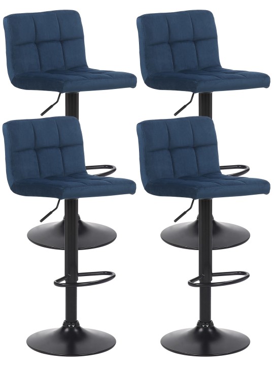 Feni bársony bárszék 4db, kék