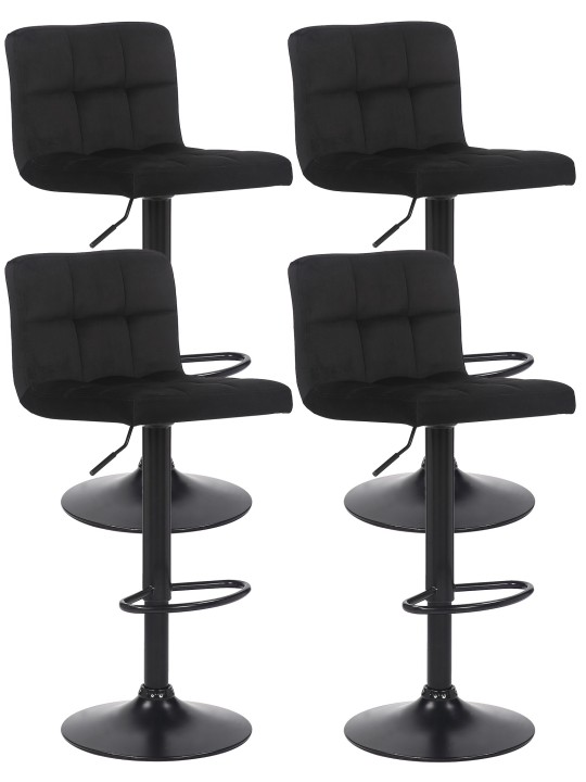 Feni bársony bárszék 4db, fekete Feni bársony bárszék 4db, fekete