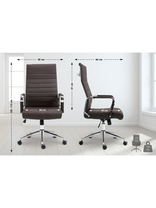 Columbus valódi bőr irodai szék, barna
