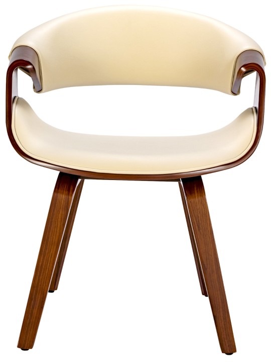 2 db Foley műbőr étkezőszék szett, dió/krém