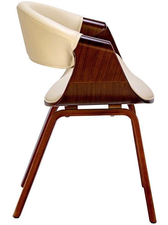 2 db Foley műbőr étkezőszék szett, dió/krém