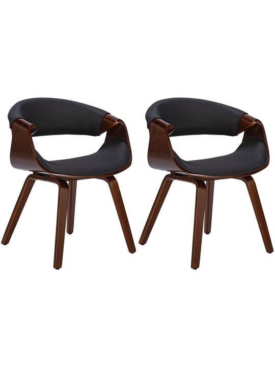 2 db Foley szövet étkezőszékből álló készlet, dió/fekete