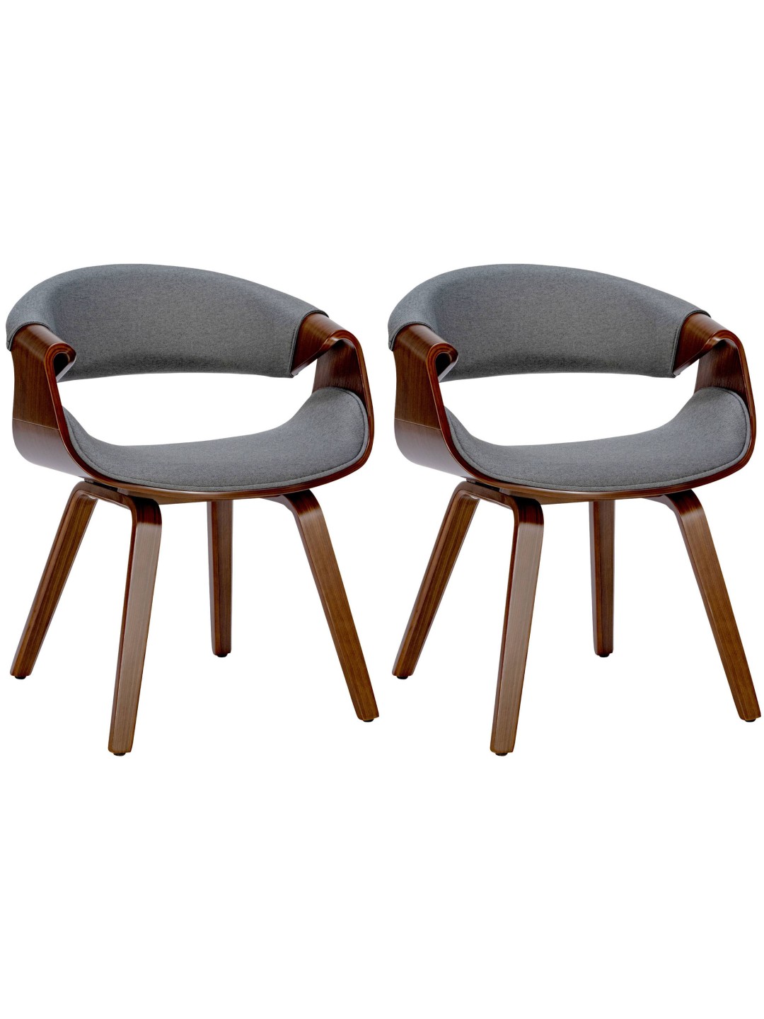 2 db Foley szövet étkezőszékből álló készlet, dió/szürke