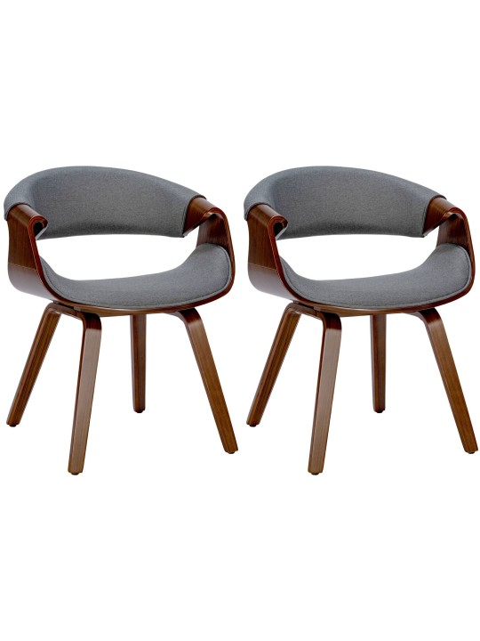 2 db Foley szövet étkezőszékből álló készlet, dió/szürke