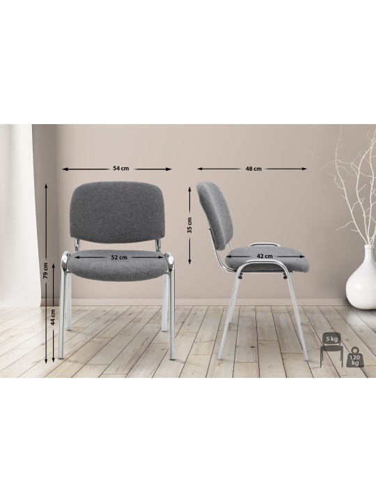 Látogatószék Ken C szövet, szürke