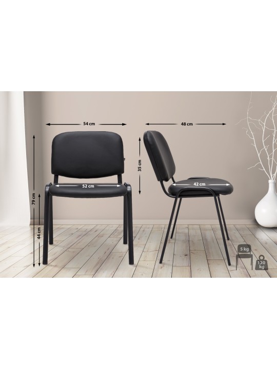 Ken műbőr látogatószék, fekete